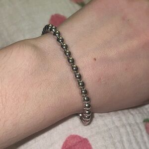 Elegant sterling Silver Beaded Bracelet 925